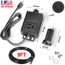 Garbage Disposal Air Switch w/ Power Cord Kit, Sink Top Waste Disposer Stainless