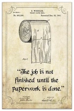 Vintage Toilet Paper Patent Art Print 11x17 Bathroom Decoration Wall Art Decor