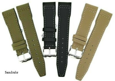 Cinturino In Vera Pelle 22 Mm Per Orologi Pilota IWC - Finto Coccodrillo, Con Fibbia In Acciaio E Anse, 190 Mm