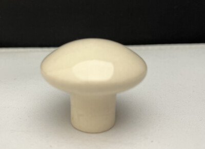 CRACKLE GLAZED CERAMIC MUSHROOM CABINET KNOB(S) IVORY/CREAM- 1-1/2 
