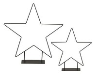Metall Stern Aufsteller 2Er Set - 40 / 30 Cm - Weihnachts Tisch Fenster Deko