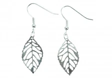 Leaf Earrings Miniblings Pendants Tree Nature Plant Organic Silver 25mm