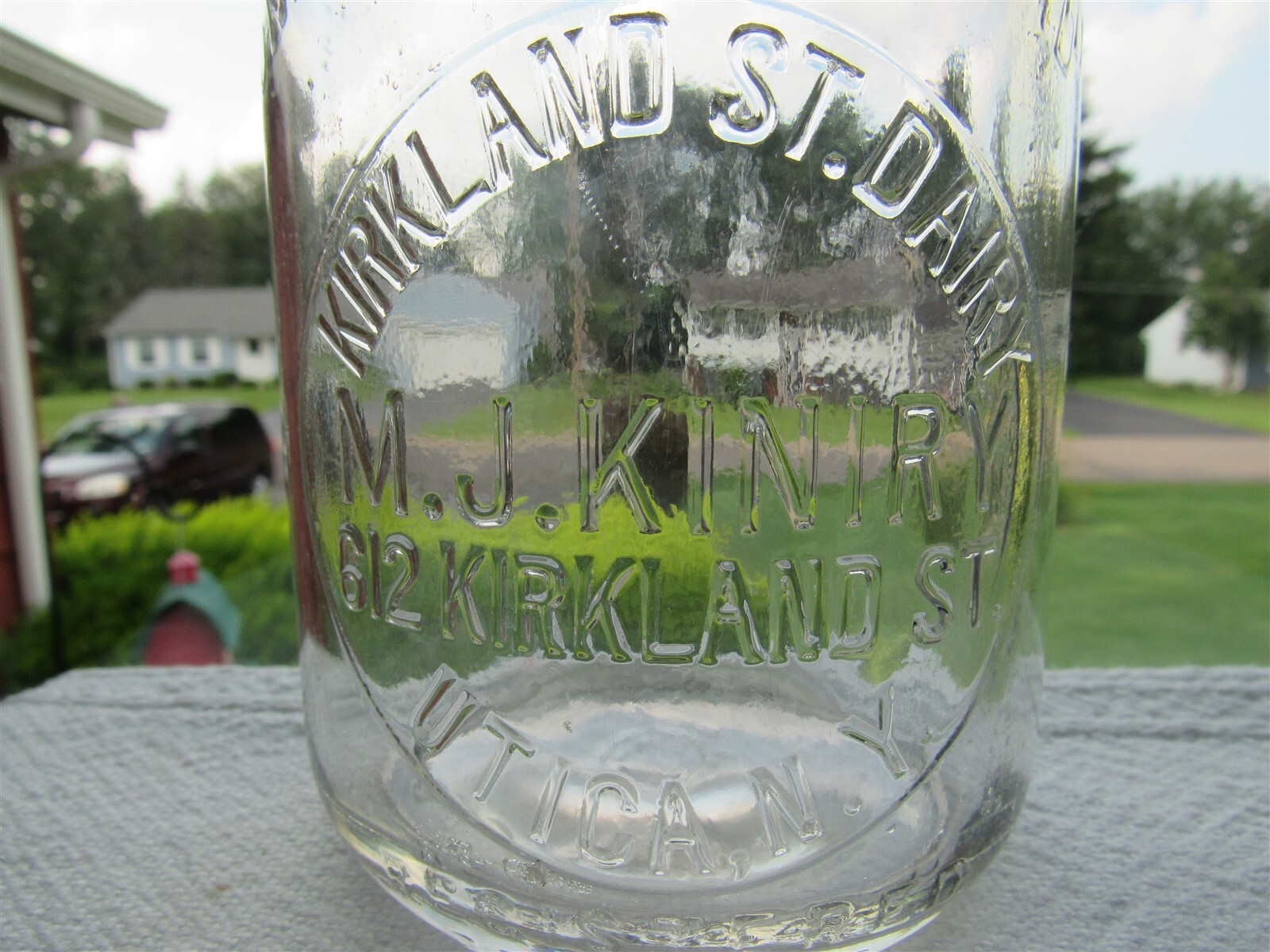 TREQ Milk Bottle Kirkland St Dairy M J Kiniry 612 Kirkland St Utica NY