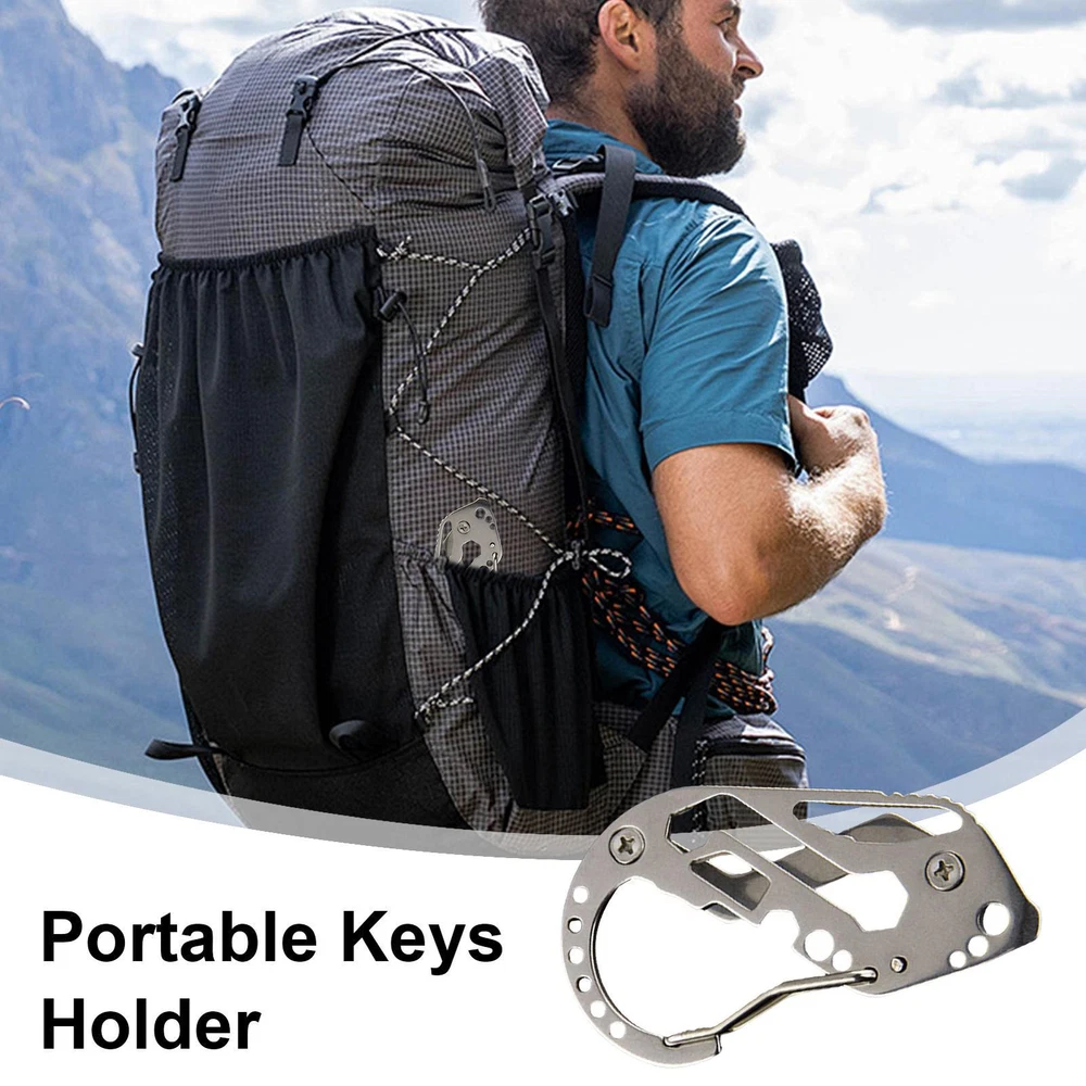 Survival Multi-Tool Carabiner with Pocket Clip for Camping & Outdoor Adventures