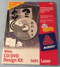 Avery 5691 CD/DVD Design Kit Disc Labels and Case Inserts
