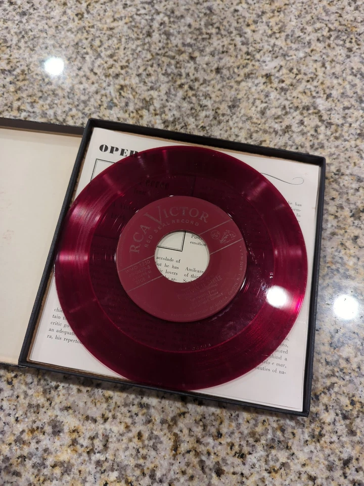 2 RCA Victor Red Seal Records Jan Peerce Operatic Arias 45 RPM Red Vinyl Italian - Image 2 of 2