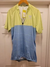 Nine Bull Men's Blue & green Short Sleeve Full Zip Cycling Shirt Size 2XL NEW