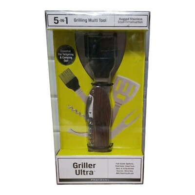 NEW Protocol Griller Ultra 5-In-1 GRILLING BBQ MULTI TOOL MAN Cave Camping NIB