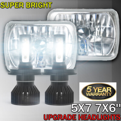Pair 5x7'' 7x6'' LED Headlights Hi/Lo DRL For Toyota Pickup 82-95 Tacoma 1995-1997