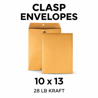 10x13 Kraft Clasp Envelopes #97 Brown 28lb Metal Clasp Catalog Mailing 10-300