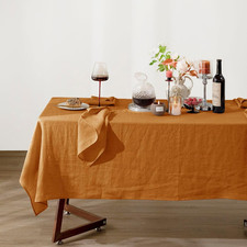 100 Linen Tablecloth Rectangle 60X120 Stone Washed Dining Cover OEKO-TEX Cert