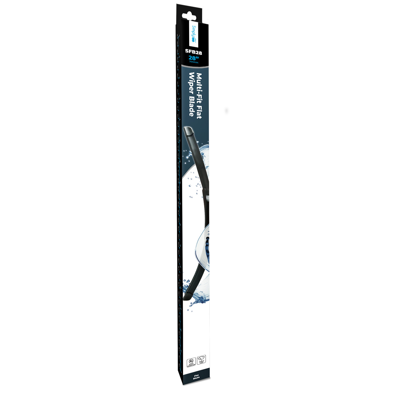Simply Auto SFB28 Multi Fit Flat Blade 28"" Inch Wiper Blade For Cars Vehicles