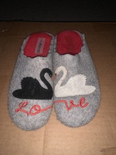 Flexus by Spring Step Wool Swan Love Women  s Slippers Clogs Size 39 Preowned.