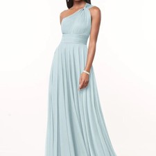 Azazie Charlize One-Shoulder Mesh Dress for Bridesmaid Color: MIST size A10