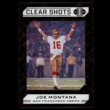 2020 Panini Illusions Football Clear Shots #17 Joe Montana SF 49ers HOF