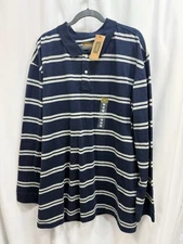 New THE FOUNDRY SUPPLY. Co Men’s Size 3XLT Navy DBL Stripe Cotton Long Sleeves 