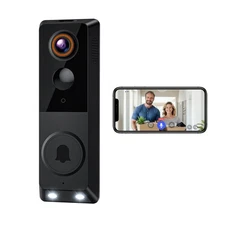 Wireless Video Doorbell Camera, Battery Powered, Live View, Cloud Storage, AI...