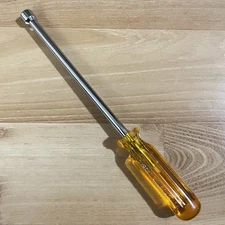 Vintage Vaco 5/16” Magnetic Nut Driver 6" Shaft S106M Orange Handle 9 5/8” OAL