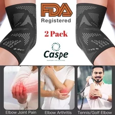 2 Pcs Elbow Brace Compression Support Sleeve Fit Arthritis Tendonitis Joint Pain