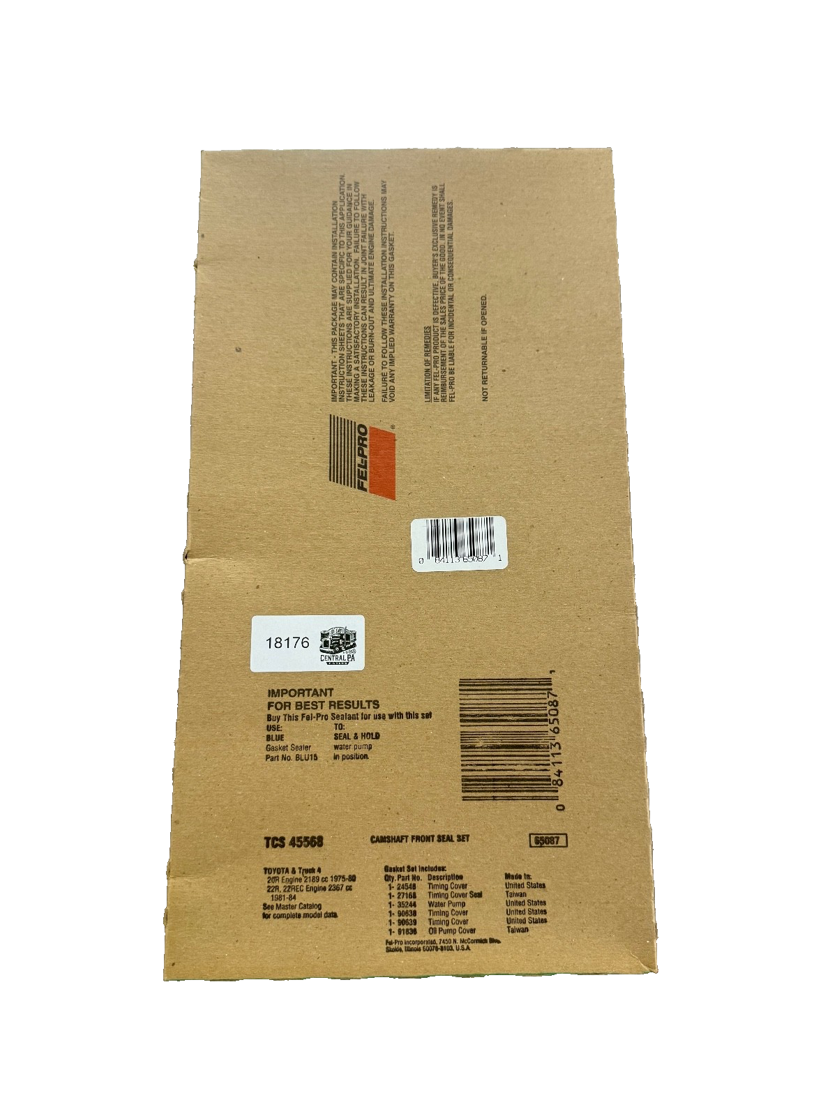 Fel-Pro Engine Timing Cover Gasket Set P/N: TCS45568