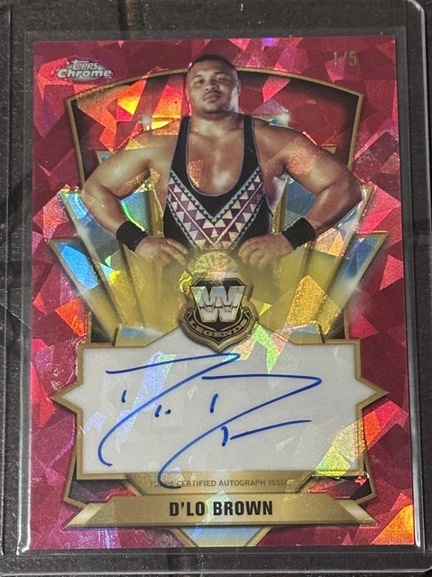 2026 TOPPS WWE CHROME D'LO BROWN ON-CARD AUTO RED SAPPHIRE 1/5