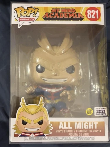 FUNKO POP #821 ALL MIGHT 10" GLOWS IN DARK MY HERO ACADEMIA FUNIMATION EXCLUSIVE