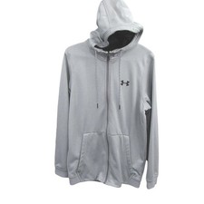 Under Armour Mens Fleece Hoodie S Gray Coldgear Loose Full Zip Hooded