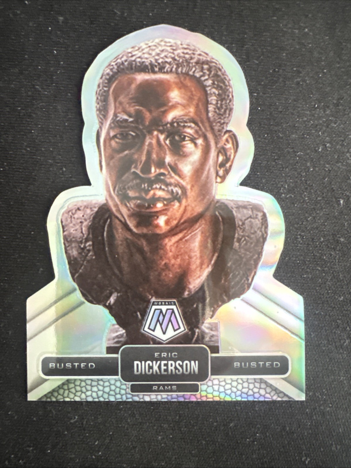 2022 Panini Mosaic Eric Dickerson Busted Prizm Case Hit Die-Cut #B-16 HOF Rams