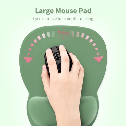 EooCoo Ergonomic Mouse Pad with Wrist Support, Mousepad Memory Green - 第 3/7 張圖片