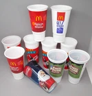 Vintage Lot of Coca Cola McDonalds Wendys Cups Plastic To Go Holiday Sports More