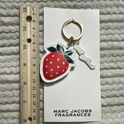 Marc Jacobs Strawberry Keychain Bag Charm Red White Green Designer