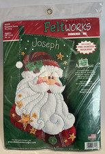     Dimensions Feltworks Sequined Santa Stocking Felt Applique Kit Christmas