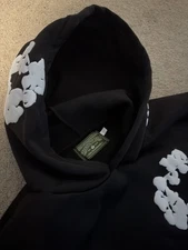 DENIM TEARS Black White Men's Regular Fit Hoodie Size L (HIGH QUALITY)