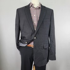Stafford Men's Sport Coat Blazer Two Button Charcoal Gray Wool Classic Fit 44L