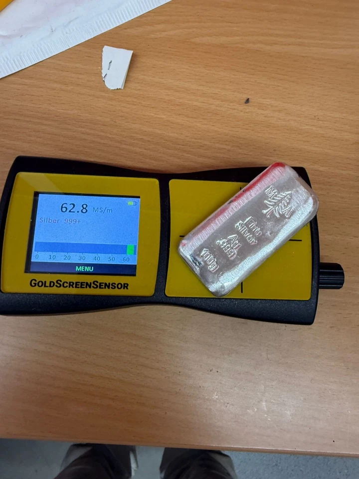 Silberbarren 100g 999 Silber✨ Anlagesilber Handgegossen🪞⭐✅ Feinsilber Barren - Bild 3 von 4