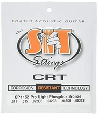  CRT Coated Phosphor Bronze Acoustic Guitar Strings (S.I.T.), Pro Light 11-52, 