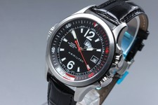 [con Carta] Orologio HAMILTON Khaki Navy GMT H775550 Nero Automatico Data Swiss Made