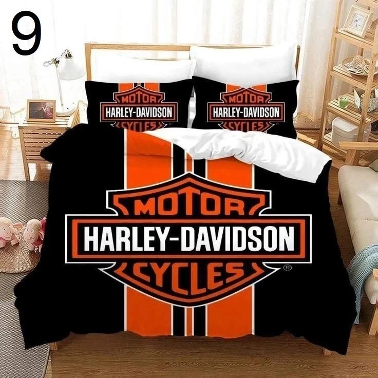 H daviidson's Motorcycle Bedding Set with Pillowcase, Gift For Fans