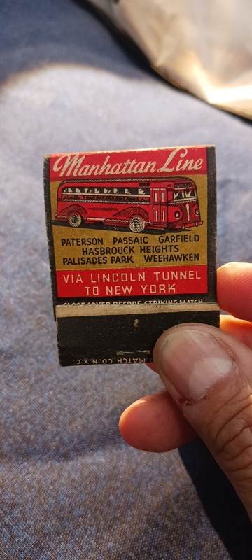 MANHATTAN LINE AND BLUE COACH VERY SCARCE MATCHBOOK  1960S...UNSTRUCK MATCHBOOK