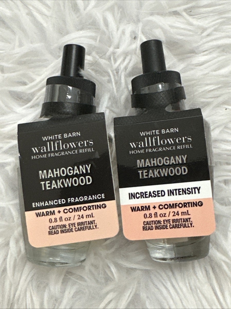 NEW 2-Pack MAHOGANY TEAKWOOD HI Wallflower Refill Bulb Bath Body