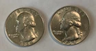 1964 Washington Quarter Silver Two (2) Coins... two Ds Circulated (O)