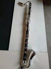 ABS Bass Clarinet Low C pro Level Easy blowing great,236 SILVER plated keys