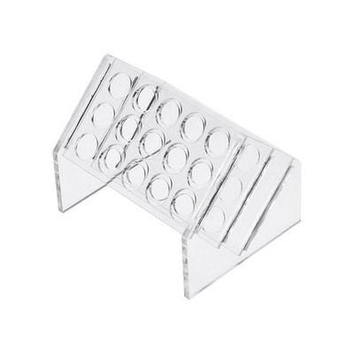 Slant Rack Acrylic Test Tube Holder 15Well for 10ml/15ml Centrifuge Tubes Clear