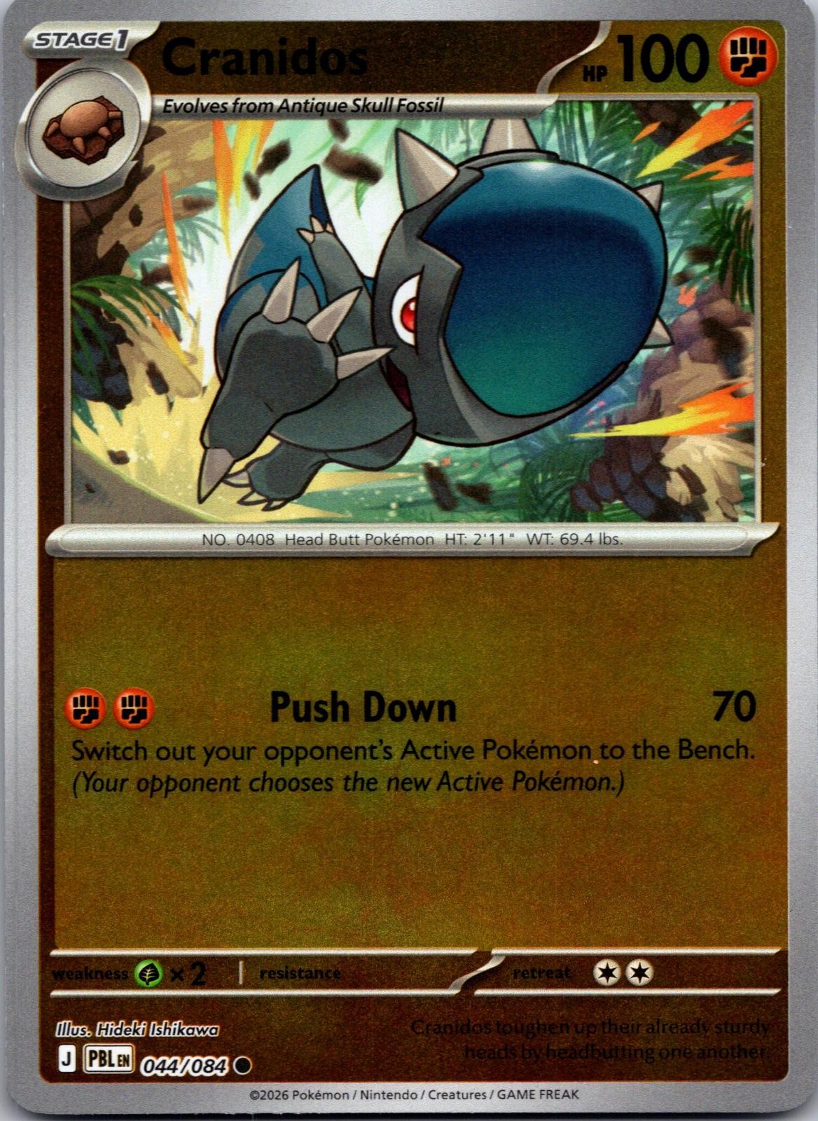 Cranidos Pitch Black Pokemon Common Reverse Holo Near Mint 044/084