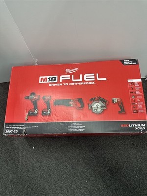 Milwaukee 3697-25 M18 FUEL 18V 5 Tool Cordless Brushless Li-Ion Combo Kit - New!