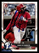Cornelius Randolph signed auto 2018 Bowman #BP30 card Philadelphia Phillies
