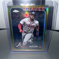 K537 JORGE SOLER 2024 TOPPS CHROME UPDATE TRUE GOLD REFRACTOR 22/50 BRAVES #USC2
