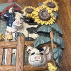 Vtg 1997 Home Interior Farmhouse chicken cow pig Wall hanging Decor Plaque farm — photo 2