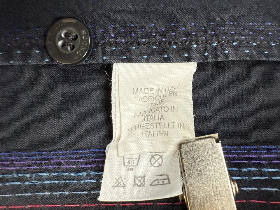 Camisa Paul Smith London Para Hombre 16.5 42 Rayas Carbón Hecha en Italia Manga Larga Foto 4 de 4