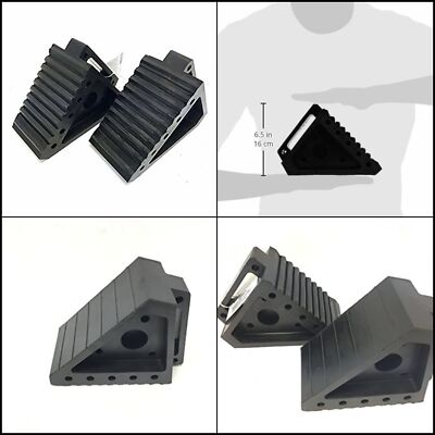 Heavy Duty Solid Rubber Wheel Chocks Car Truck Rv Camper Trailer Tire Stopper